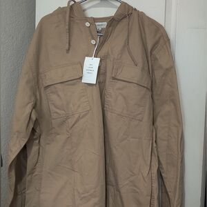 FREE ASSEMBLY Men's Hooded Popover Shirt *NWT* XL KHAKI